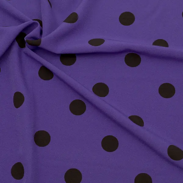 Polyester Crêpe "Punkte Groß" Farbe Lila Top-Seller
