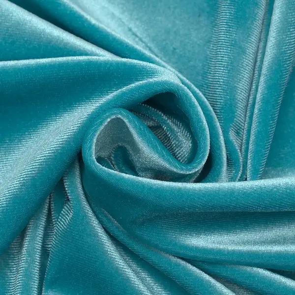 Stretch Pannesamt "Deluxe" Farbe Türkis Heißes Angebot
