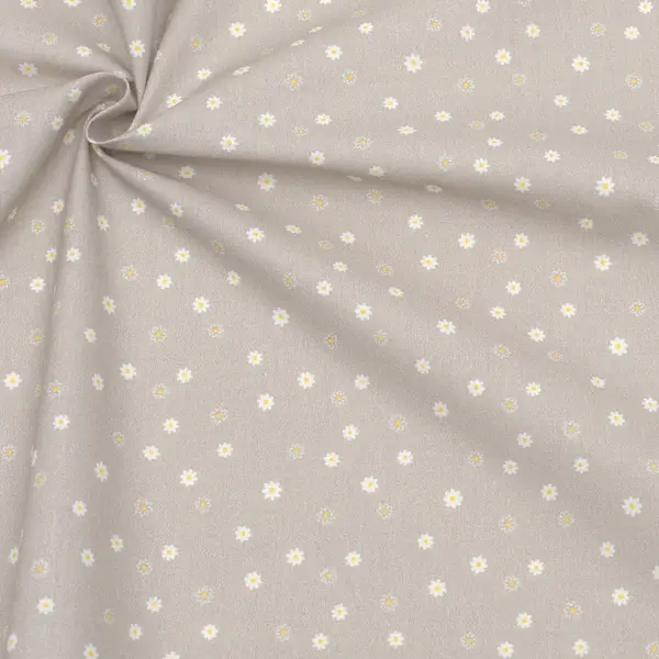 100% Baumwolle Popeline "Kleine Blümchen 2" Farbe Hell-Grau Neuheit