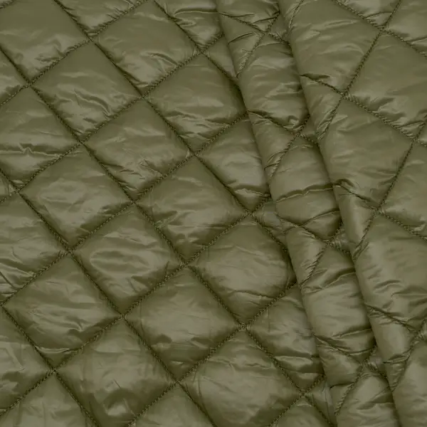 Steppstoff "Quadrate Groß" Farbe Oliv-Grün Expressversand