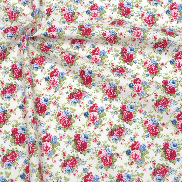 100% Baumwolle Popeline "Rosenbouquet 2" Farbe Weiss Nur Für Kurze Zeit