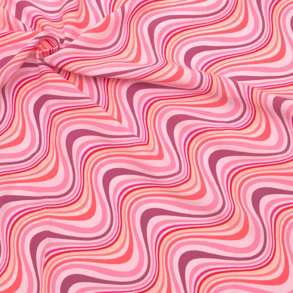 100% Viskose Javanaise "Wellen Design" Farbe Rosa Nur Heute