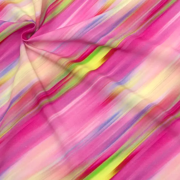Solange Der Vorrat Reicht 100% Viskose Modestoff "Farbstreifen" Farbe Multicolor