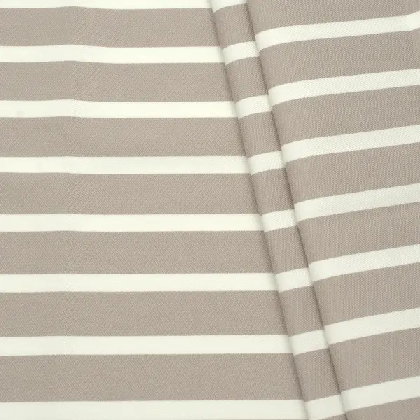 Top-Preis Outdoorstoff PU beschichtet "Streifen" Farbe Taupe-Ecru