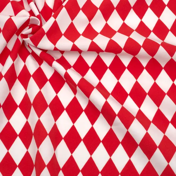 Sichere Zahlung Modestoff Dekostoff universal "Karnevals Raute" Farbe Rot-Weiss