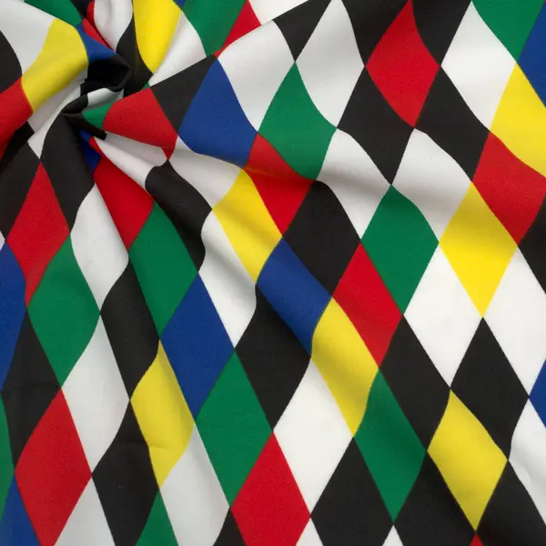 Solange Der Vorrat Reicht Modestoff Dekostoff universal "Karnevals Raute groß" Farbe Multicolor