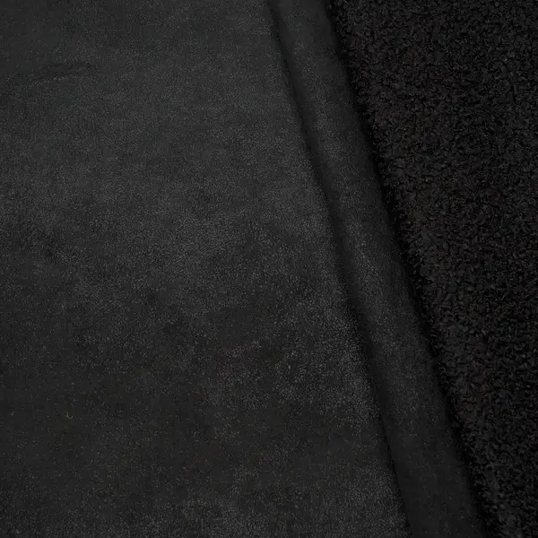 Wildlederimitat mit Bouclé-Rückseite Farbe Schwarz Echt