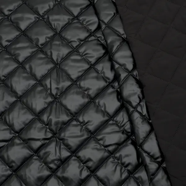 Steppstoff "Quadrate Metallic Look" Farbe Schwarz Aktuell