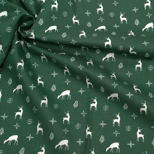 100% Baumwolle Popeline "Hirsche & Rehe 2" Farbe Grün Heißes Angebot