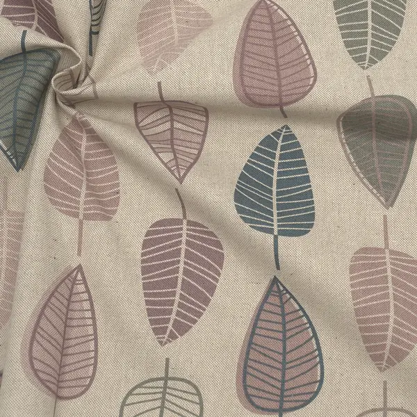 Preiswert Dekostoff "Scandi Retro Blätter" Farbe Natur