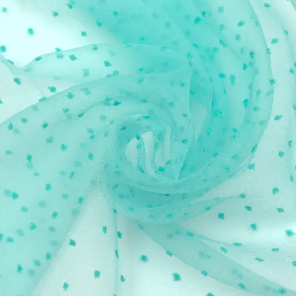 Organza beflockt "Tupfen" Farbe Mint Angebot