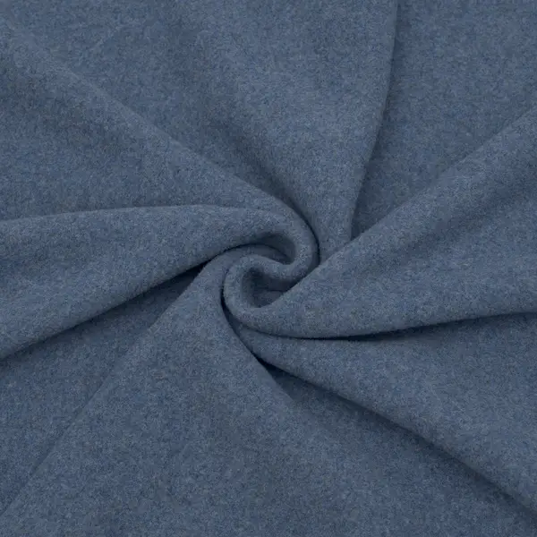 100% Bio Organic Baumwoll Fleece Farbe Jeans-Blau Neu