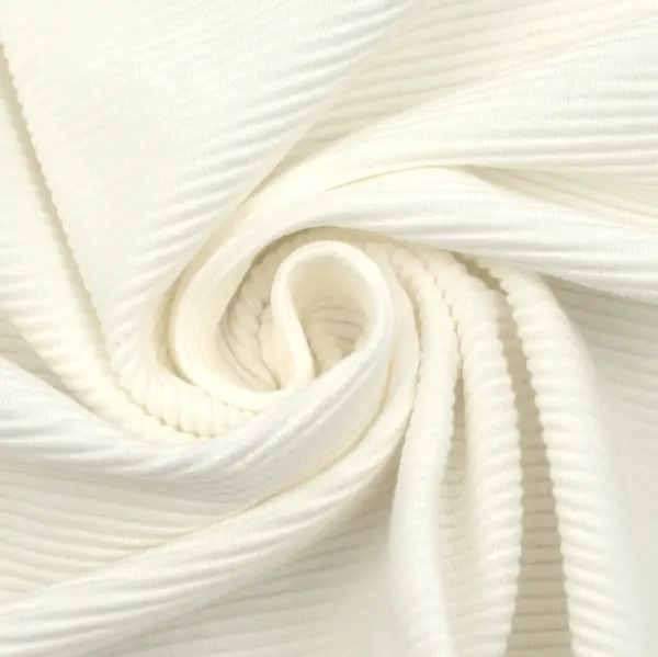 Preiswert Ottoman Jersey 2 Rippenoptik Farbe Creme-Weiss