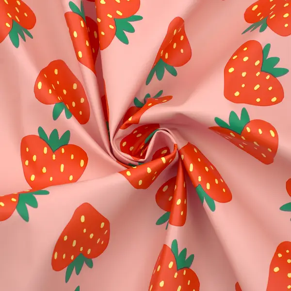 Regenjacken Outdoor Stoff "Erdbeeren 4" Farbe Rosa Günstig