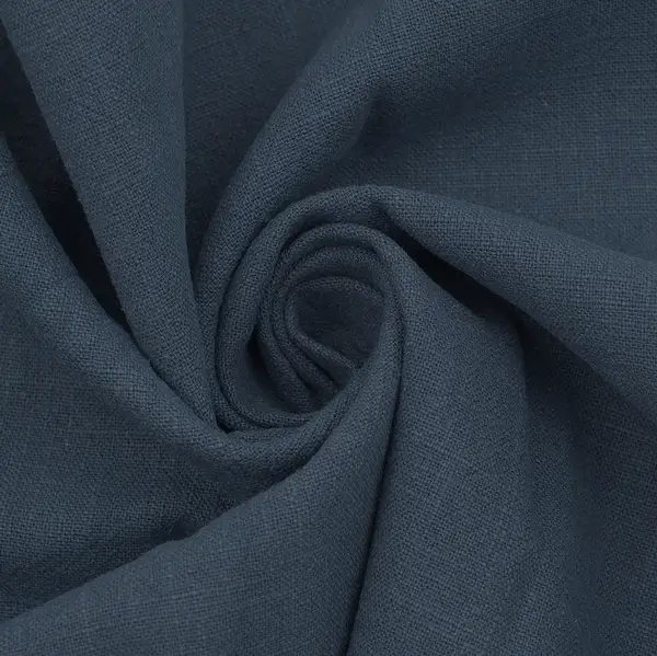 100% Leinen Stoff stonewashed Farbe Jeans-Blau Preiswert