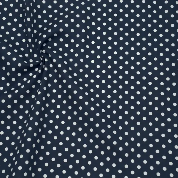 100% Baumwollstoff "Tupfen Mittel 2" Farbe Navy-Blau Neu