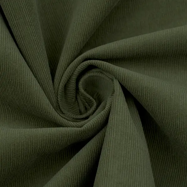 Preiswert 100% Baumwolle Feincord Babycord "Fashion Classic" Farbe Oliv-Grün