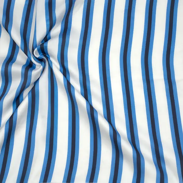 Sonderangebot Satin Stoff "Streifen 3" Farbe Blau