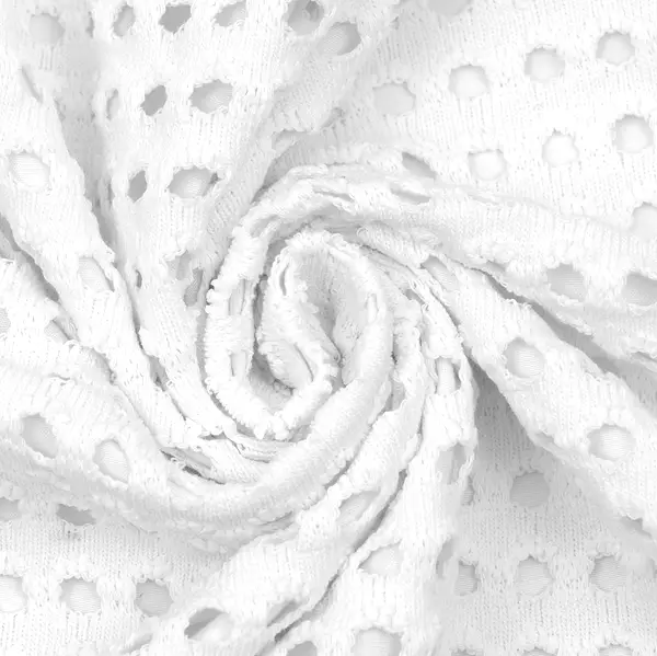 Neuheit Häkel Spitzenstoff "Lochmuster" Farbe Weiss
