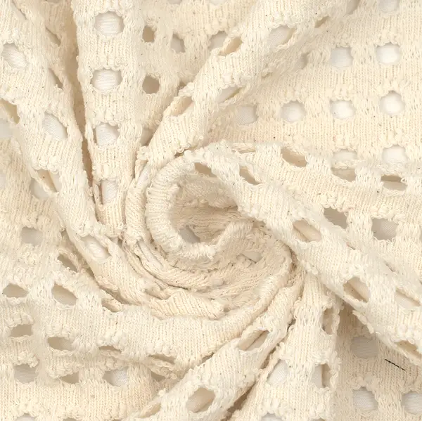 Nur Heute Häkel Spitzenstoff "Lochmuster" Farbe Beige