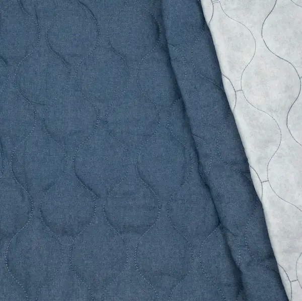 Schneller Versand Jeans Steppstoff Futterstoff wattiert "Tropfen" Farbe Jeans-Blau