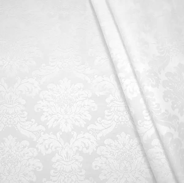 Sonderangebot Dekostoff Jacquard Damast "Floral Barock" Farbe Weiss