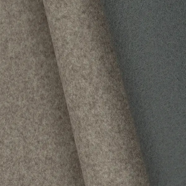 Preis Gesenkt Doubleface Flanell Thermo Stoff Farbe Taupe meliert