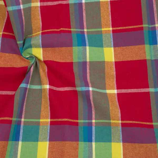 Saisonangebot 100% Baumwollstoff "Sommer Karo" Farbe Multicolor 2
