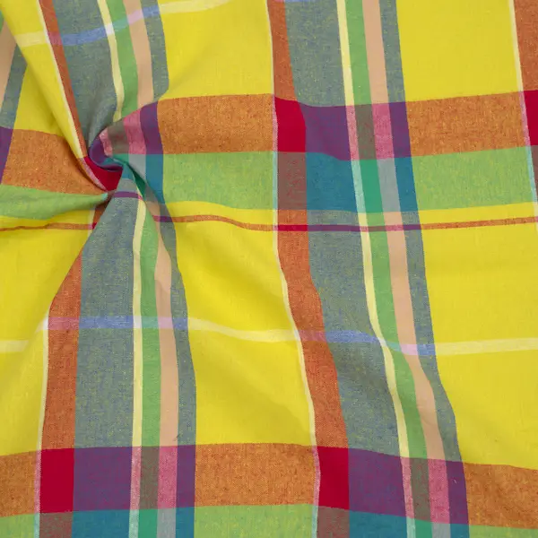 Nur Heute 100% Baumwollstoff "Sommer Karo" Farbe Multicolor 3