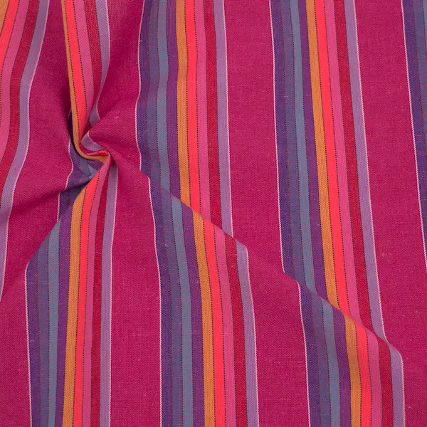 Saisonangebot Dekostoff "Streifen" Farbe Fuchsia-Multicolor