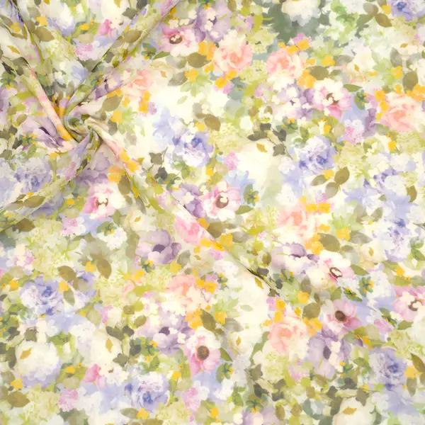 Sichere Zahlung Polyester Chiffon "Blumenmeer 2" Farbe Multicolor
