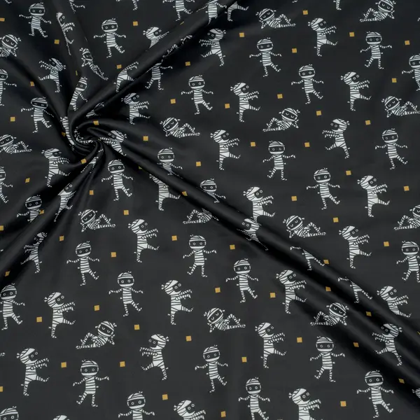 Polyester Jersey "Mumien" Farbe Schwarz Preisreduziert
