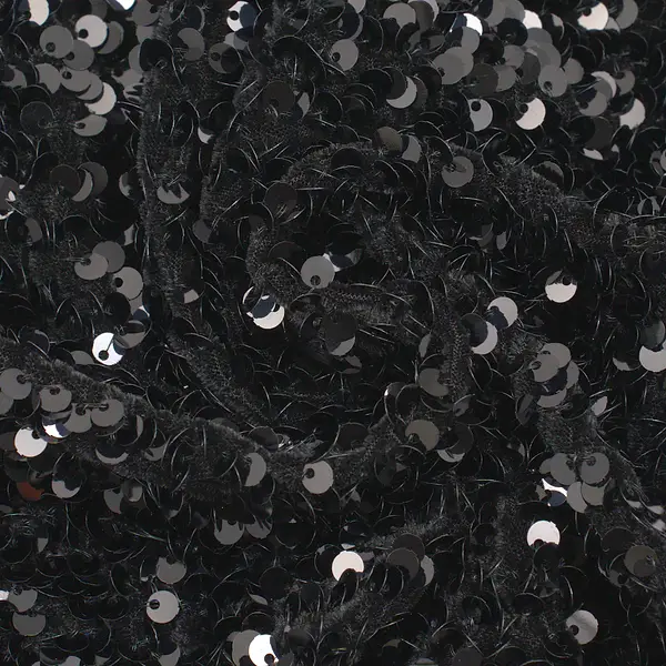 Stretch Paillettenstoff "Velvet" Farbe Schwarz Mega-Angebot