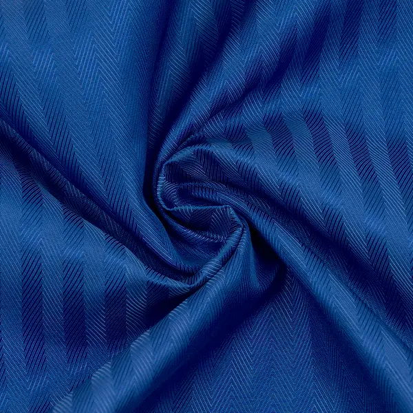 Zertifiziert Futterstoff Jacquard "Streifen Fischgrät" Farbe Royal-Blau