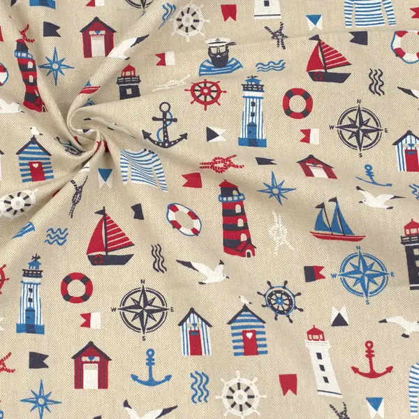 Sofort Bestellen Dekostoff "Maritim Mix" Farbe Natur