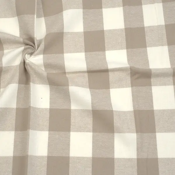3,00 Meter - 100% Baumwolle Flanell "Karos Klassik" Farbe Beige Top-Preis