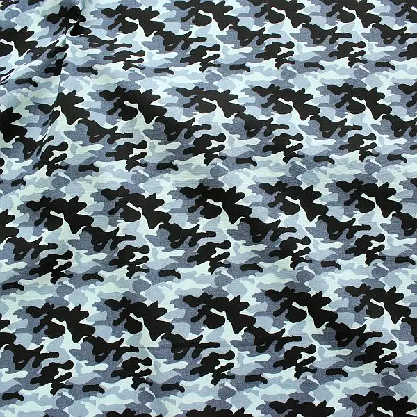 100% Baumwolle Popeline "Camouflage 7" Farbe Blau Kracherpreis