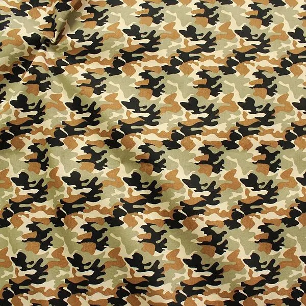 Versand Am Gleichen Tag 100% Baumwolle Popeline "Camouflage 7" Farbe Khaki