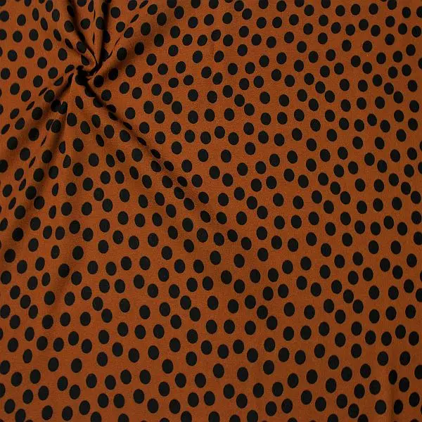 Neuheit Polyester Crêpe Georgette "Tupfen Mittel" Farbe Rost-Braun
