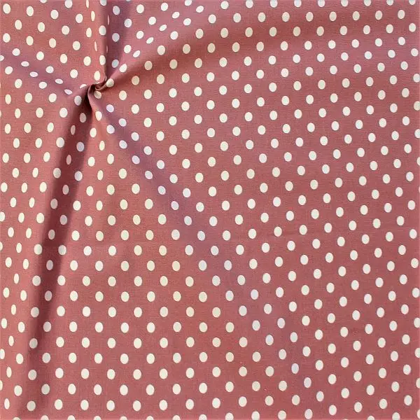 100% Baumwollstoff "Tupfen Mittel 2" Farbe Alt-Rosa Neue Kollektion