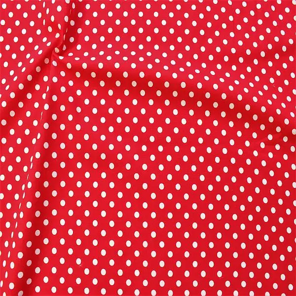 100% Baumwollstoff "Tupfen Mittel 2" Farbe Rot Schneller Versand