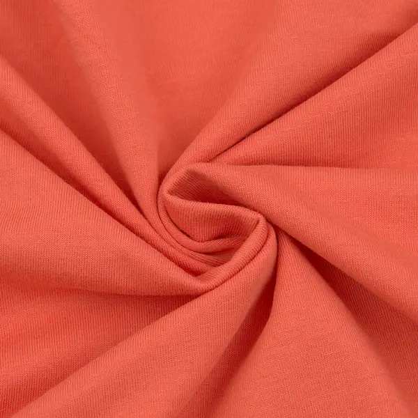 100% Baumwolle Single Jersey "Color 4" Farbe Koralle Preisreduziert
