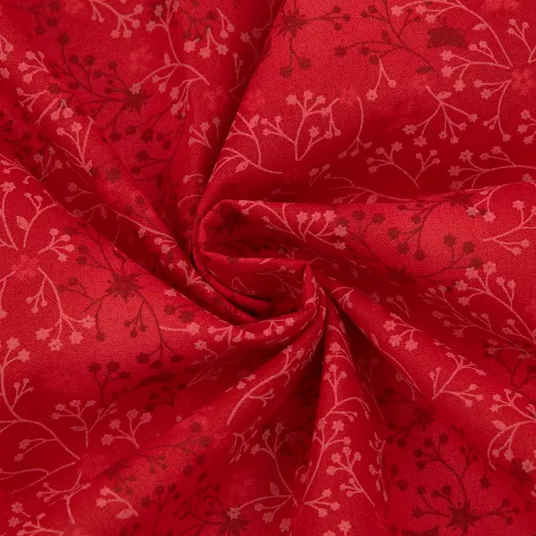 Nur Für Kurze Zeit 100% Baumwollstoff "Batik Blumenranken" Farbe Rot