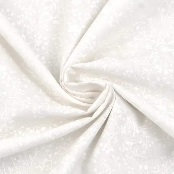 100% Baumwollstoff "Batik Blumenranken" Farbe Weiss Angebot