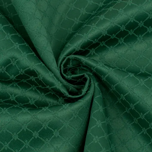 Must-Have Dekostoff Jacquard Damast "Floral Geometric" Farbe Tannen-Grün