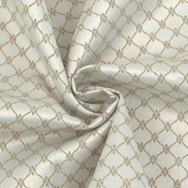 Top-Preis Dekostoff Jacquard Damast "Floral Geometric" Farbe Taupe