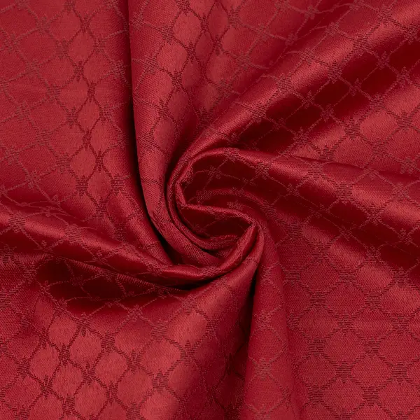 Finale Aktion Dekostoff Jacquard Damast "Floral Geometric" Farbe Dunkel-Rot