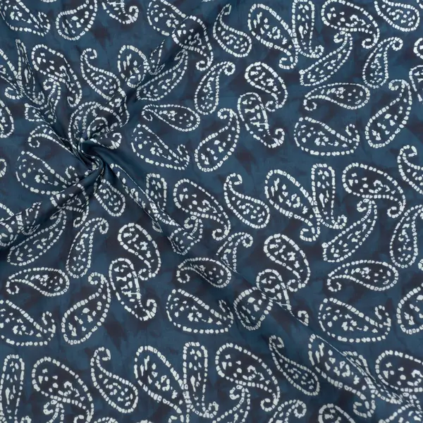 100% Baumwollstoff Voile "Batik Paisley" Farbe Blau Bestseller