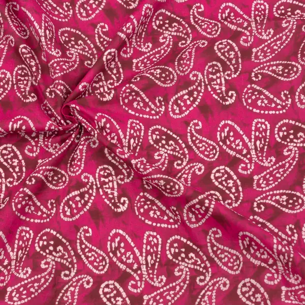 Super-Preis 100% Baumwollstoff Voile "Batik Paisley" Farbe Fuchsia