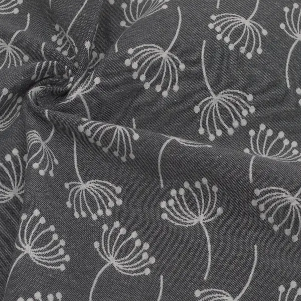 3,50 Meter - Jacquard Dekostoff Doubleface "Pusteblumen 10" Farbe Anthrazit Heißes Angebot